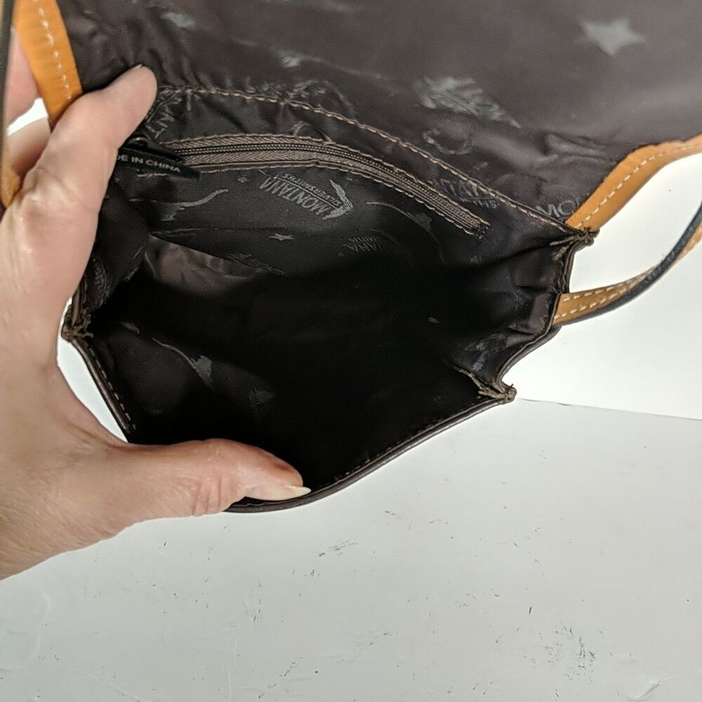 Montana Silversmith Western Brown Leather Calf Hair On Bag Crossbody Star Front - Picture 9 of 11